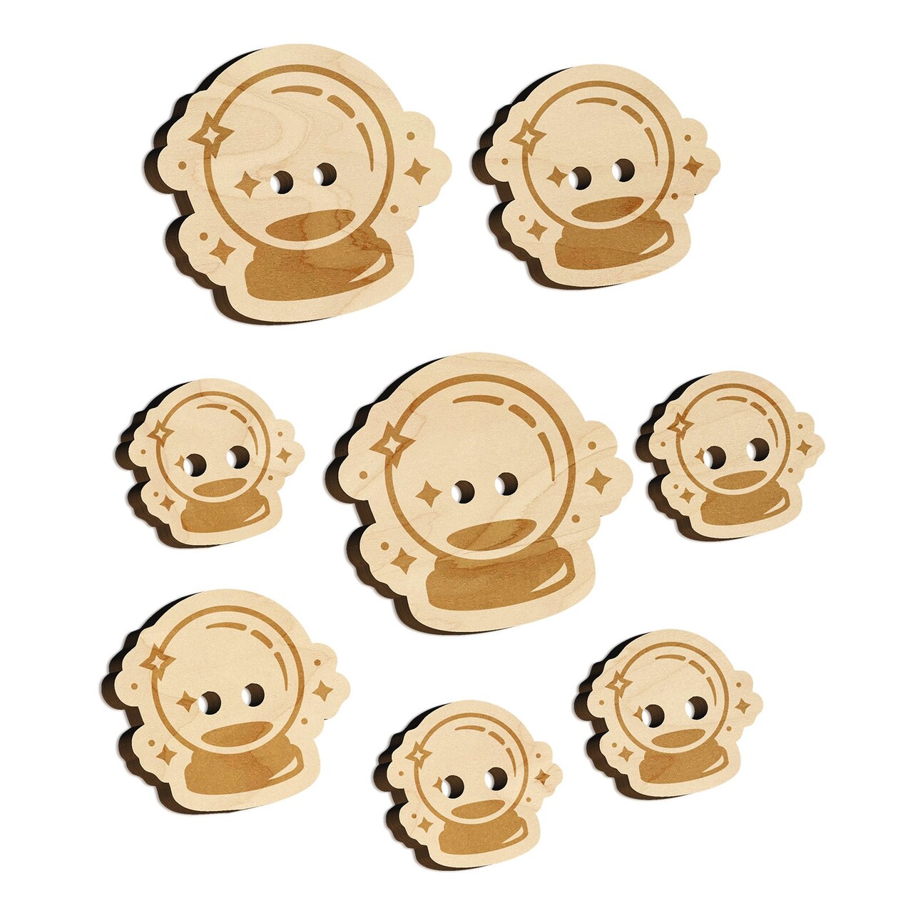 Fortune Teller Magical Crystal Ball Wood Buttons for Sewing Knitting Crochet DIY Craft